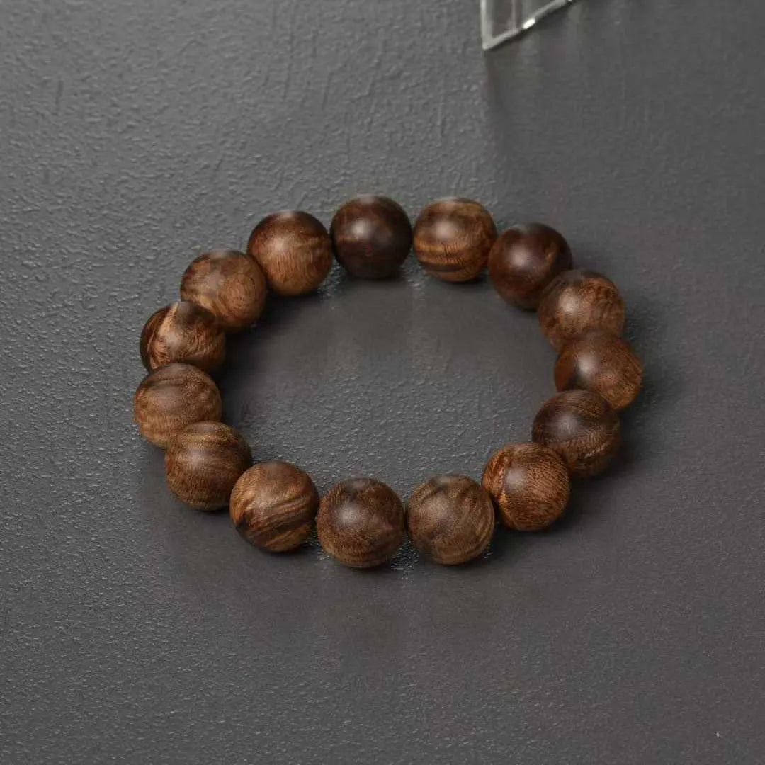 Agarwood nrog Nanhong Maitreya Buddha taub hau