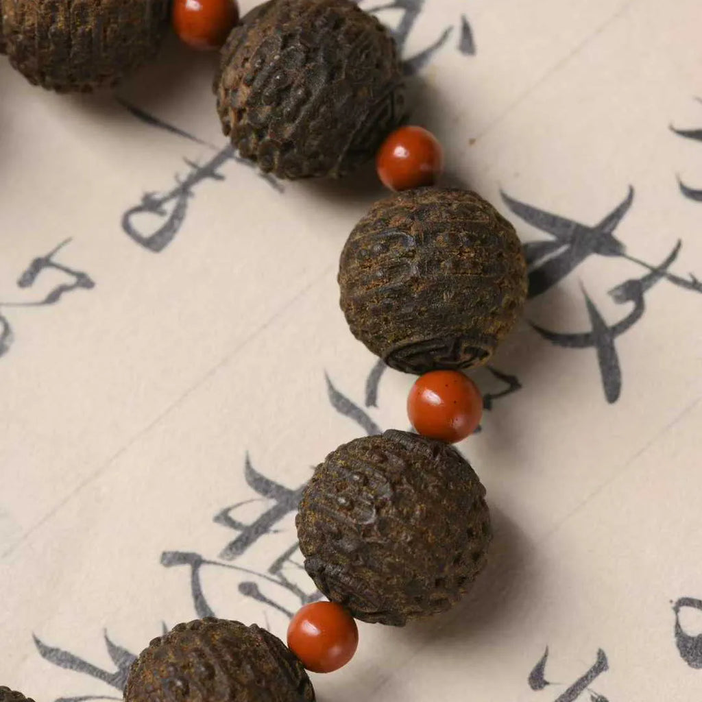 Old Hui'an agarwood old material second sinking dzi bead bracelet