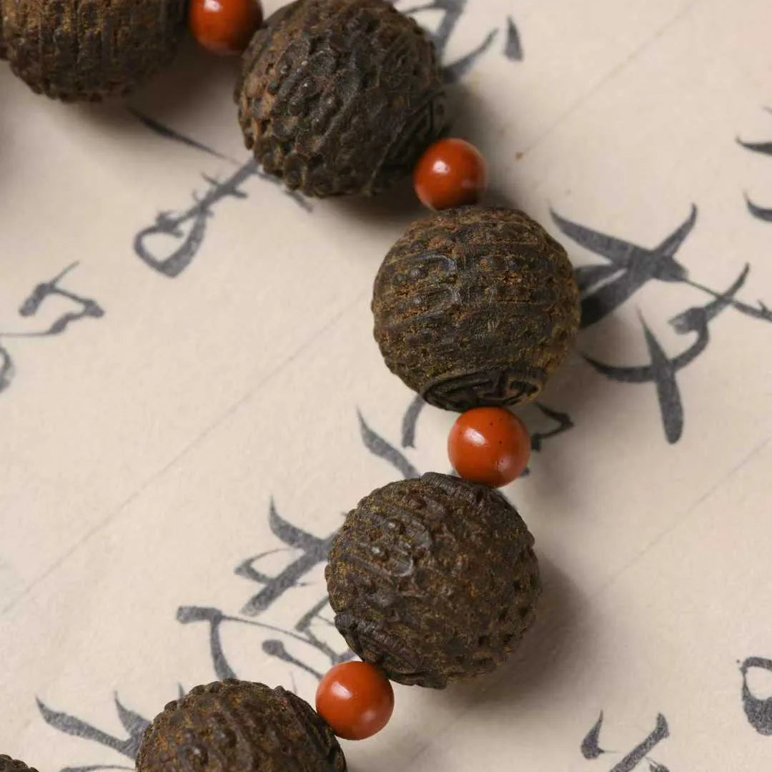 Old Hui'an agarwood old material second sinking dzi bead bracelet