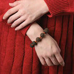 Old Hui'an agarwood old material second sinking dzi bead bracelet
