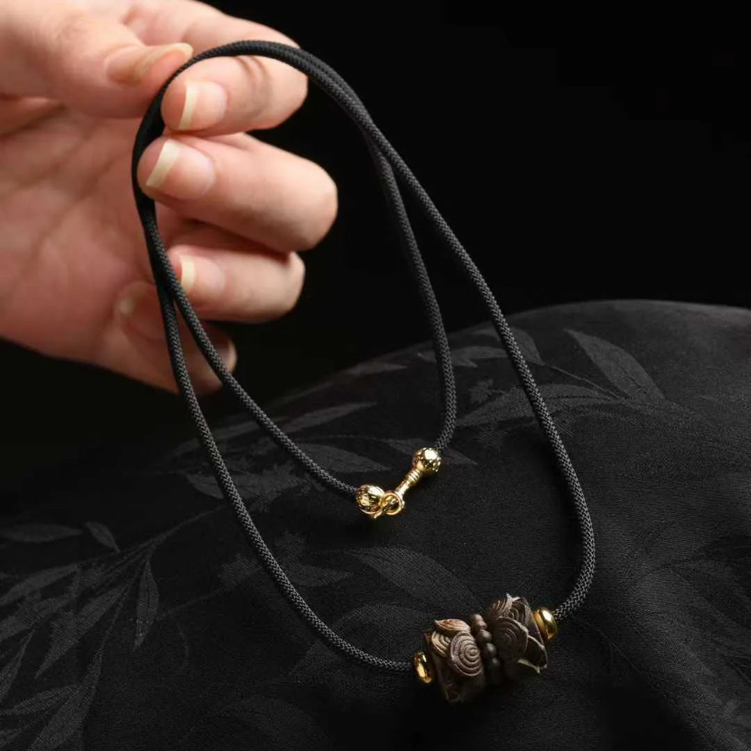 Lotus Dzi Pendant